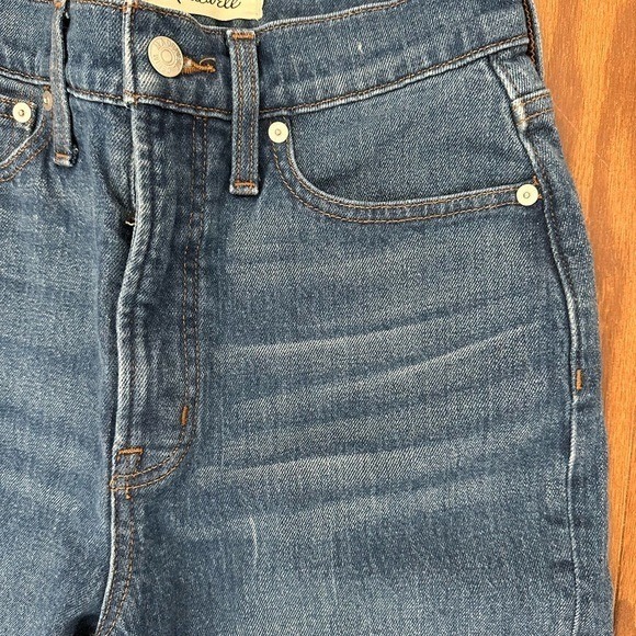 Madewell The Perfect Vintage Straight Jeans Women's Size 25 Blue Denim - Picture 6 of 11